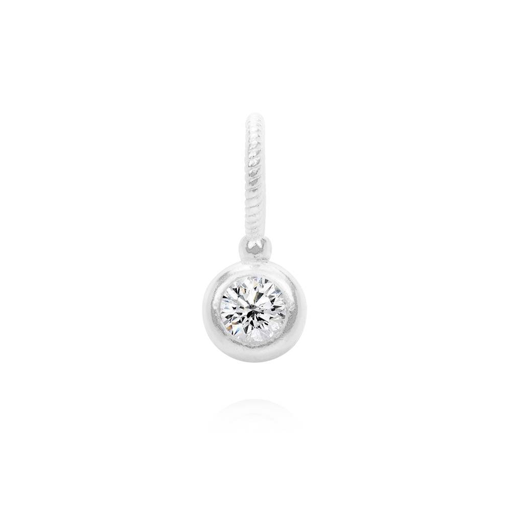 Charming Heart Necklace with Engraved Beads  in Sterling Silver  with 1/25 CT. T.W Lab – Created Diamond-7 product photo
