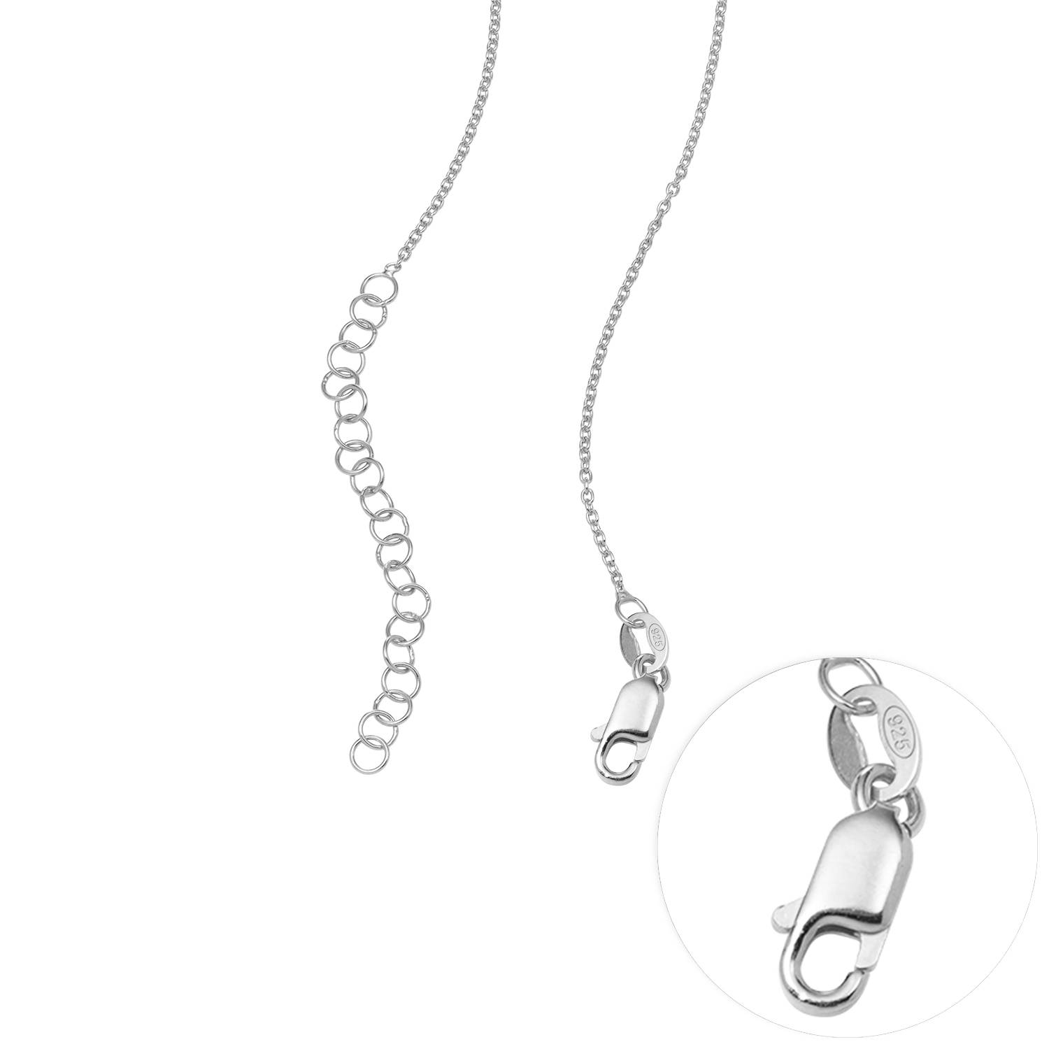 Charming Heart Necklace with Engraved Initial Beads in Sterling Silver-5 product photo