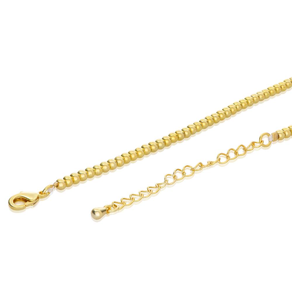Chicago Rainbow Beaded Arabic Name Necklace in 18K Gold Plated Brass-1 product photo