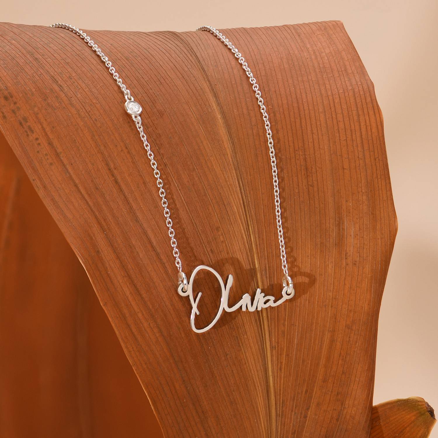 Paris Name Necklace with Diamonds - Silver-2 product photo