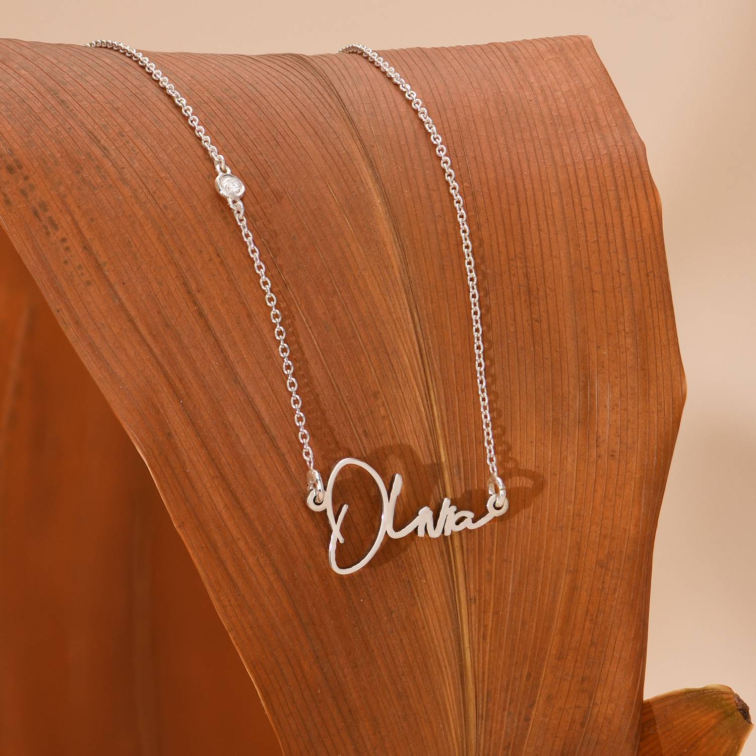 Paris Name Necklace with Diamonds - Silver-4 product photo