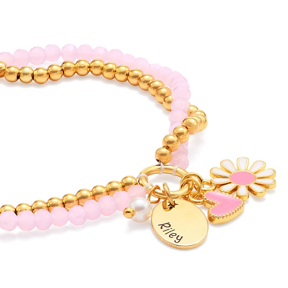Daisygirl Beaded Name Bracelet in 18K Gold Plating product photo