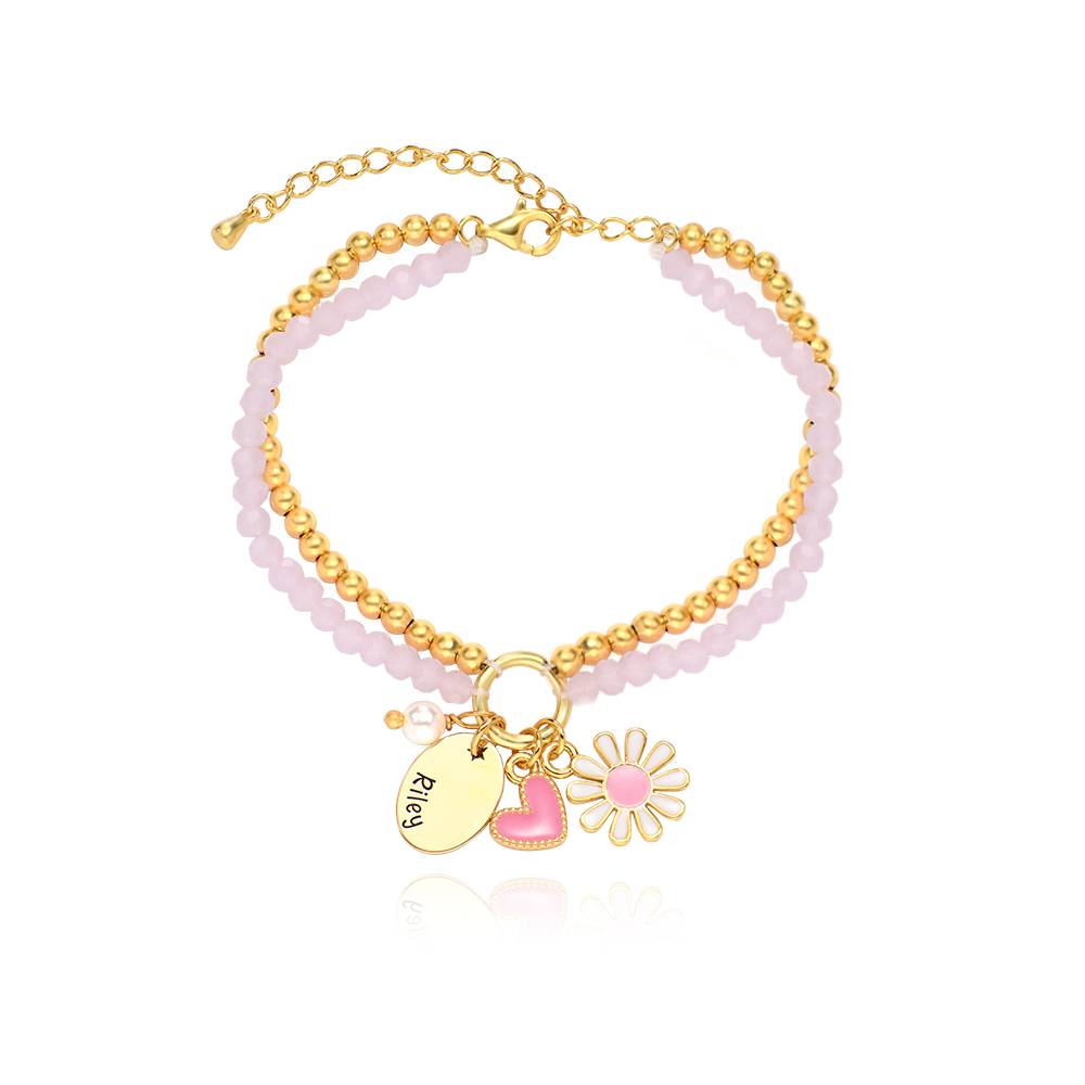 Daisygirl Beaded Name Bracelet in 18K Gold Plating-2 product photo