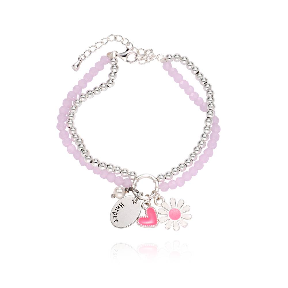 Daisygirl Beaded Name Bracelet in Sterling Silver-3 product photo