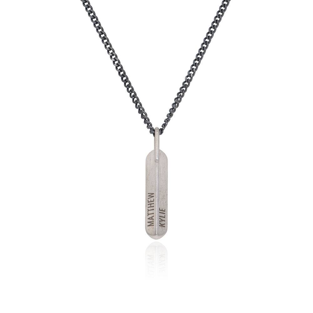 Vertical Bar Men Necklace in Matte Sterling Silver-1 product photo