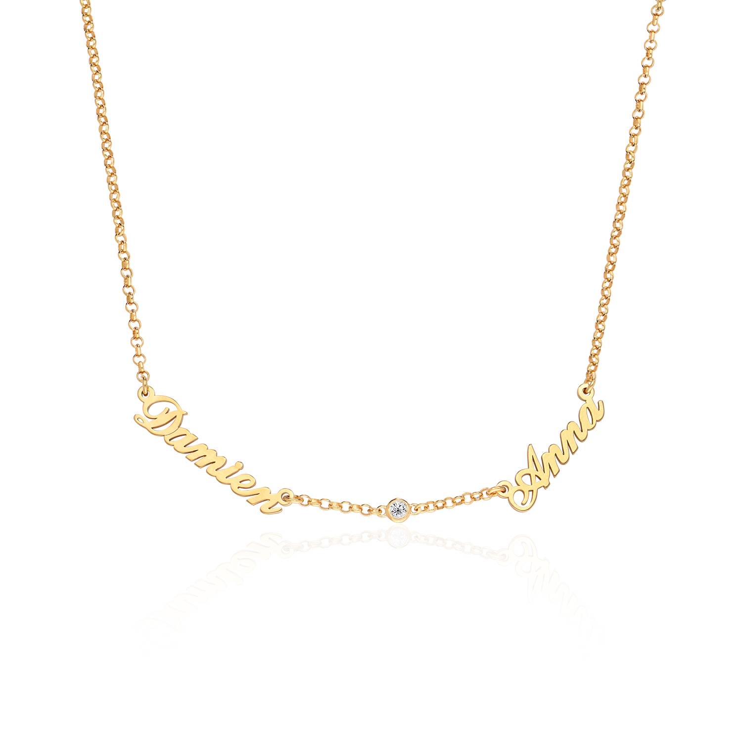 Heritage Diamond Multiple Name Necklace in 18K Gold Plating-6 product photo