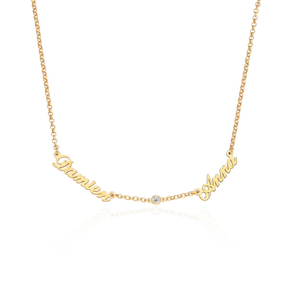 Heritage Diamond Multiple Name Necklace in 18K Gold Plating product photo