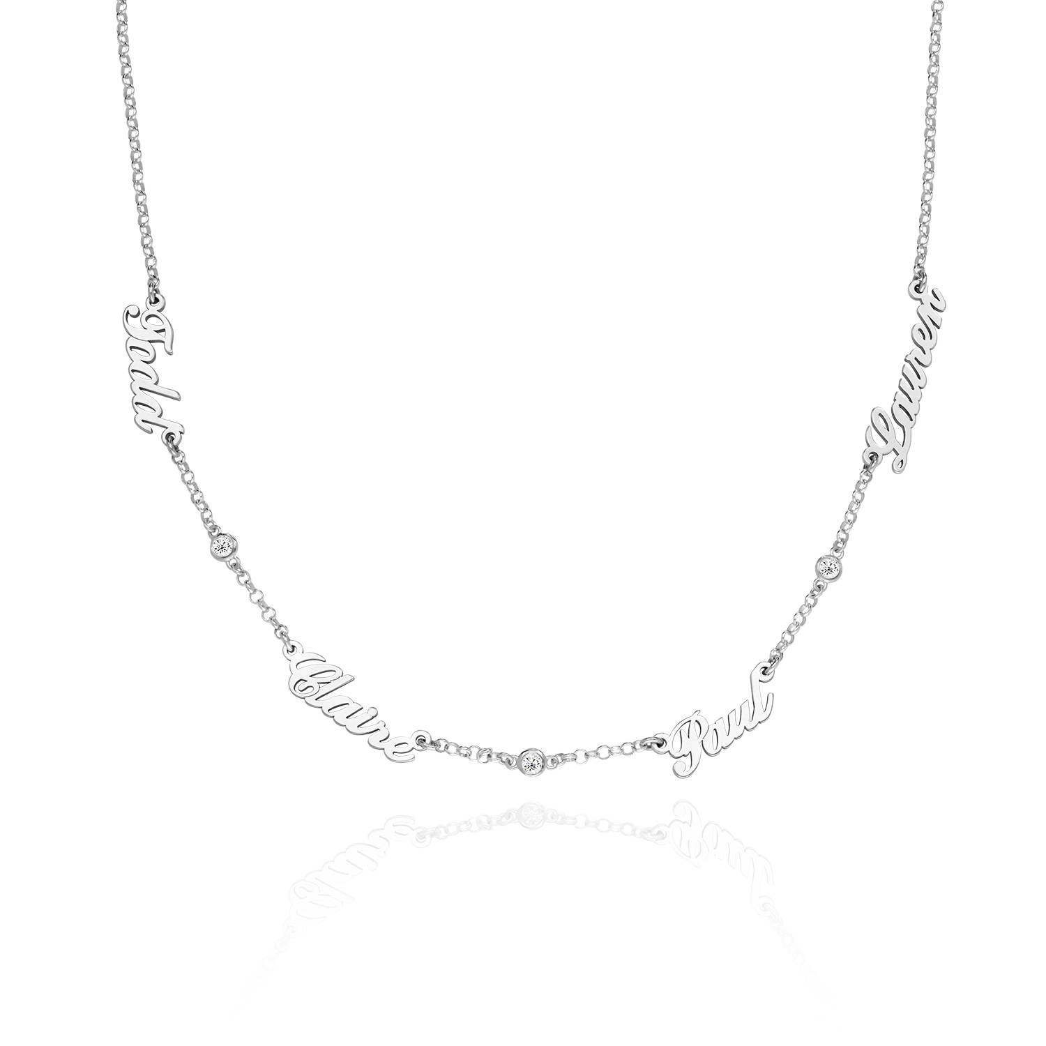 Heritage Diamond Multiple Name Necklace in Sterling Silver-2 product photo