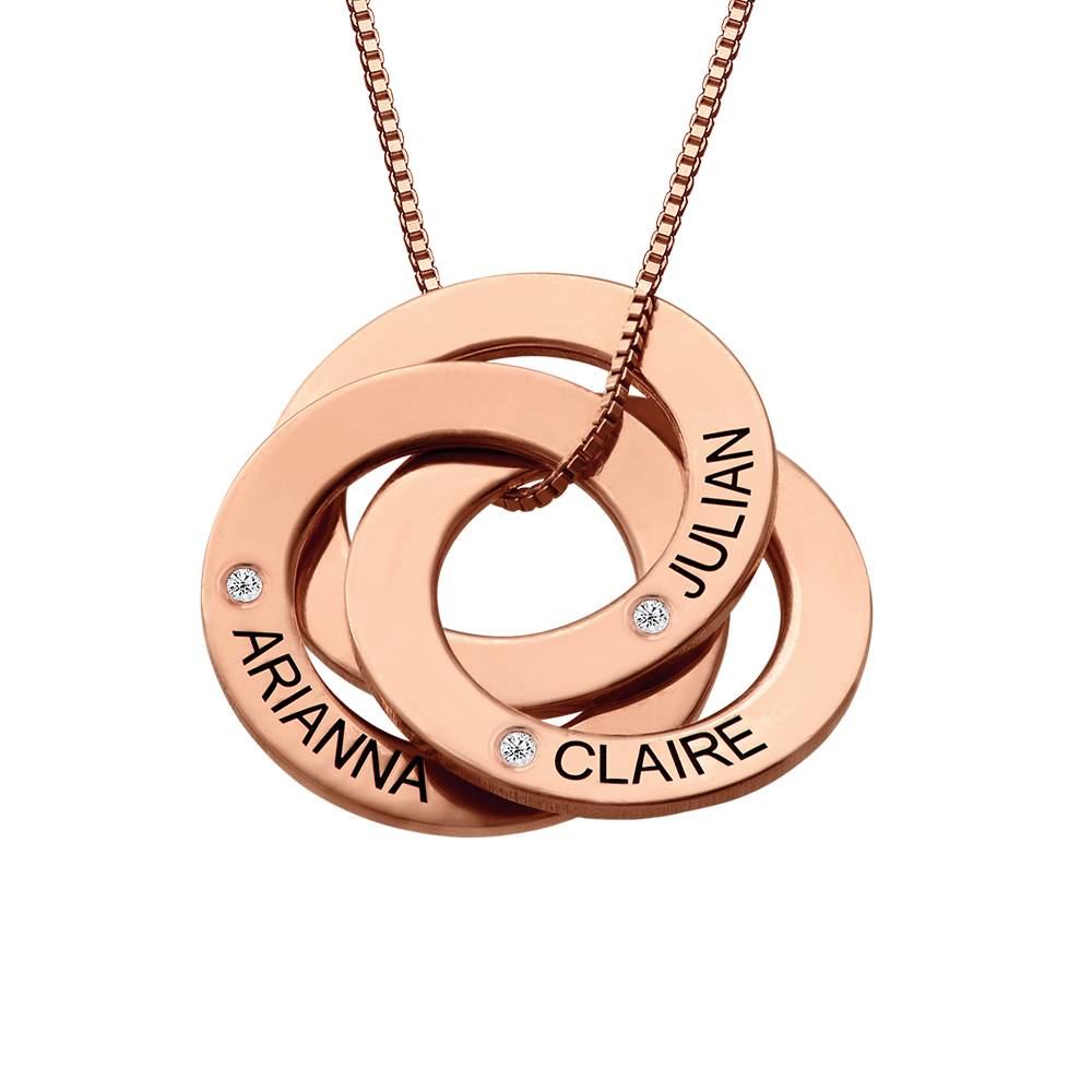 Diamond Russian Ring Necklace in Rose Gold Plated product photo