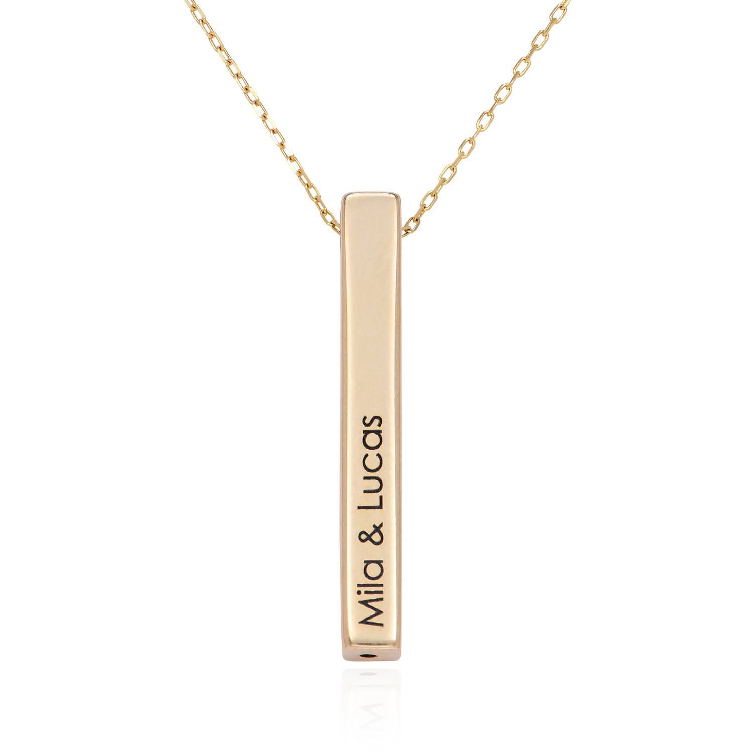 Totem 3D Bar Necklace in 14k Gold-5 product photo