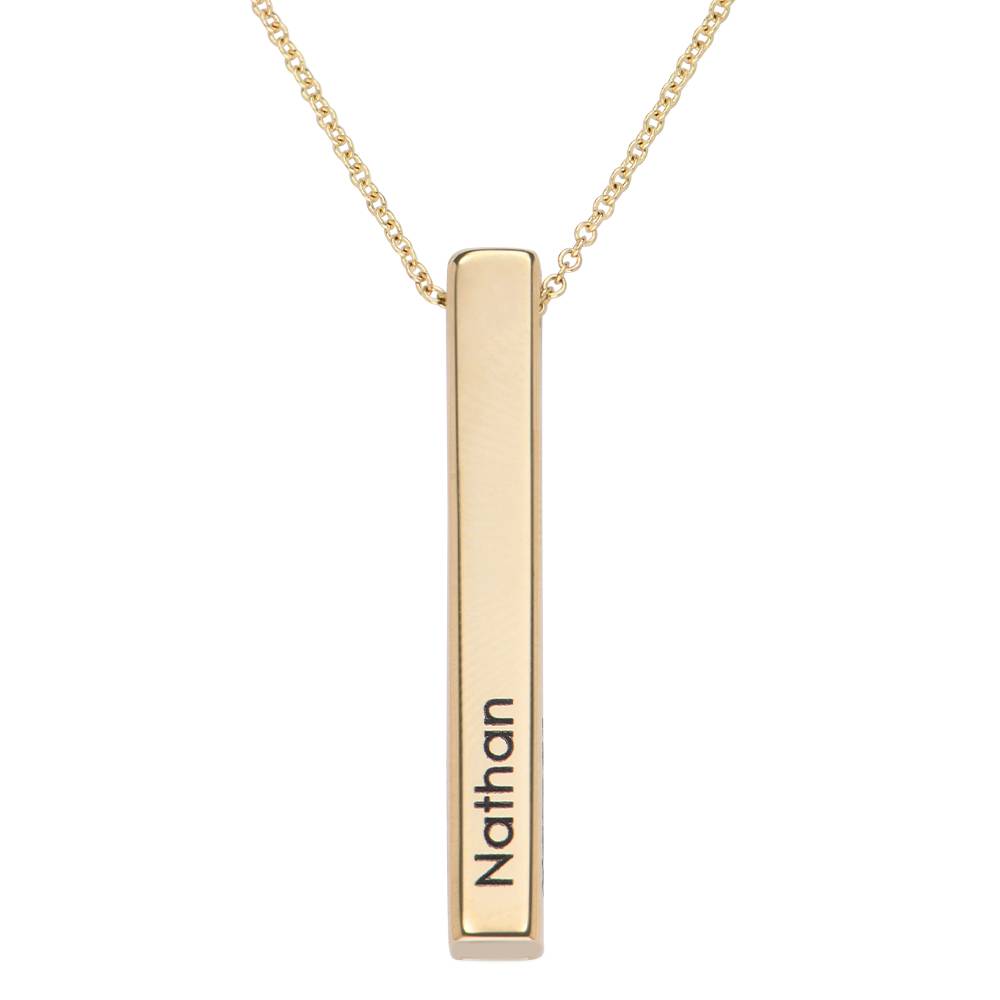 Totem 3D Bar Necklace in 14k Gold-4 product photo