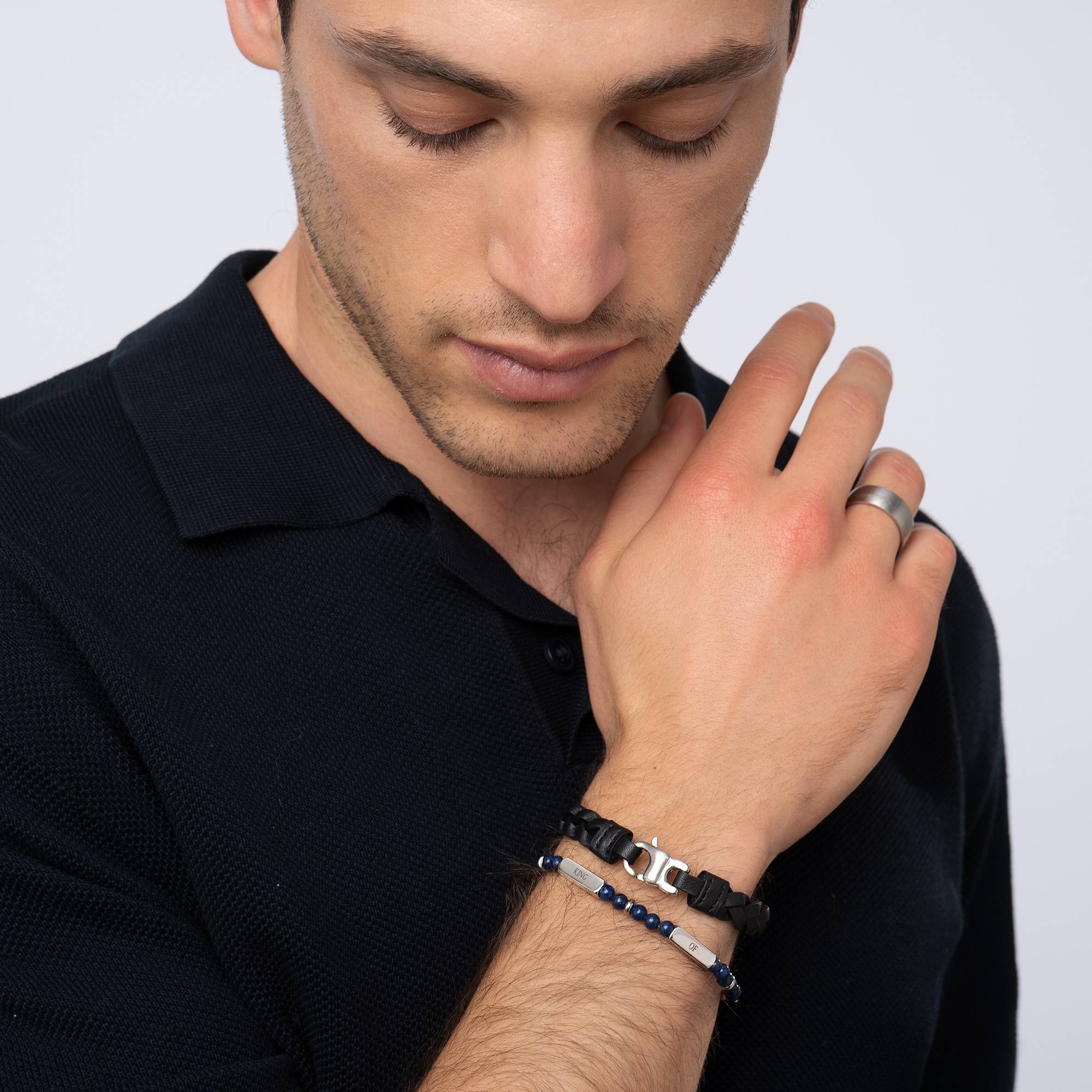 East Coast Custom Semi-Precious Beaded Bracelet for Men-5 product photo
