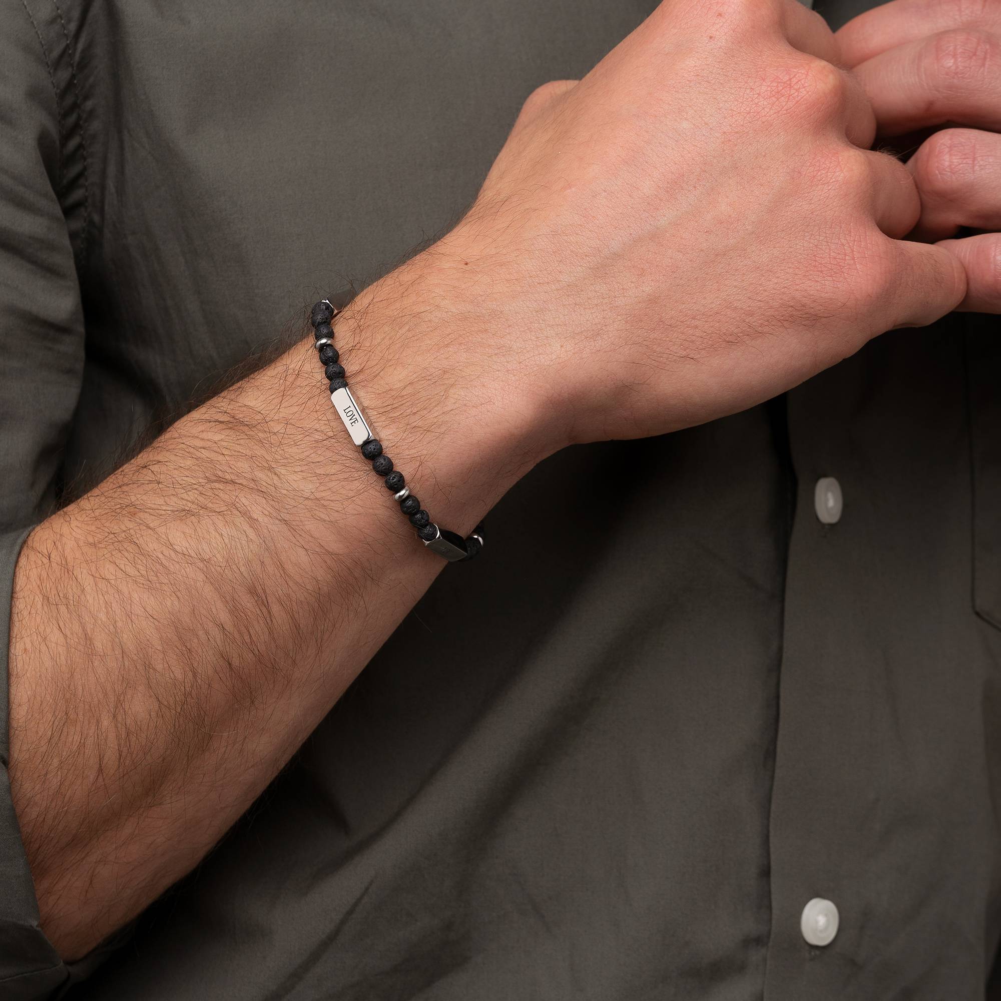 East Coast Custom Semi-Precious Beaded Bracelet for Men-4 product photo