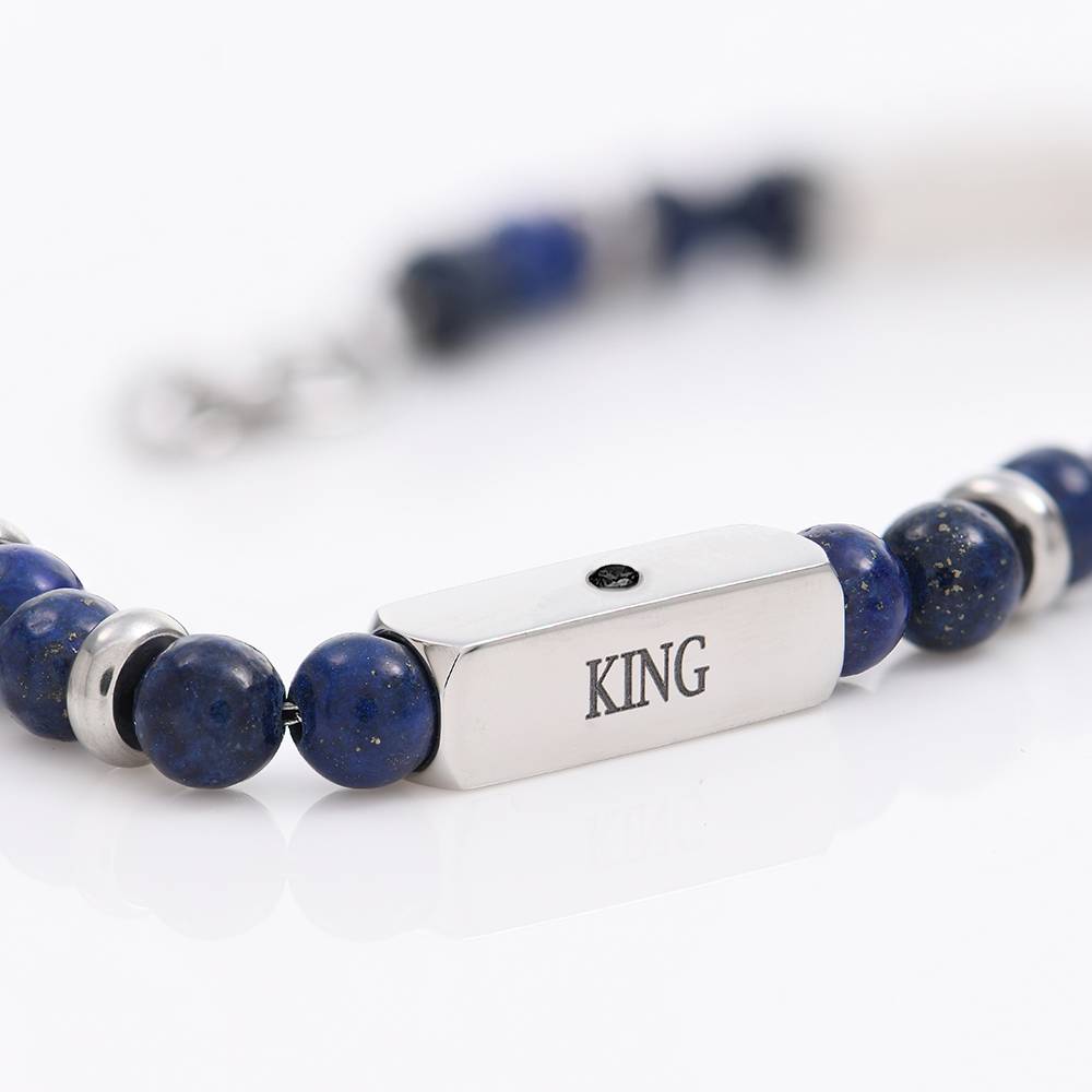 East Coast Custom Semi-Precious Beaded Bracelet with Diamond for Men-2 product photo
