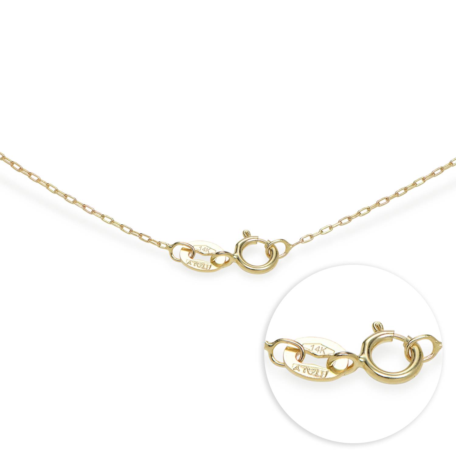 Ella Birthstone Heart Necklace with Names in 14K Yellow Gold-5 product photo