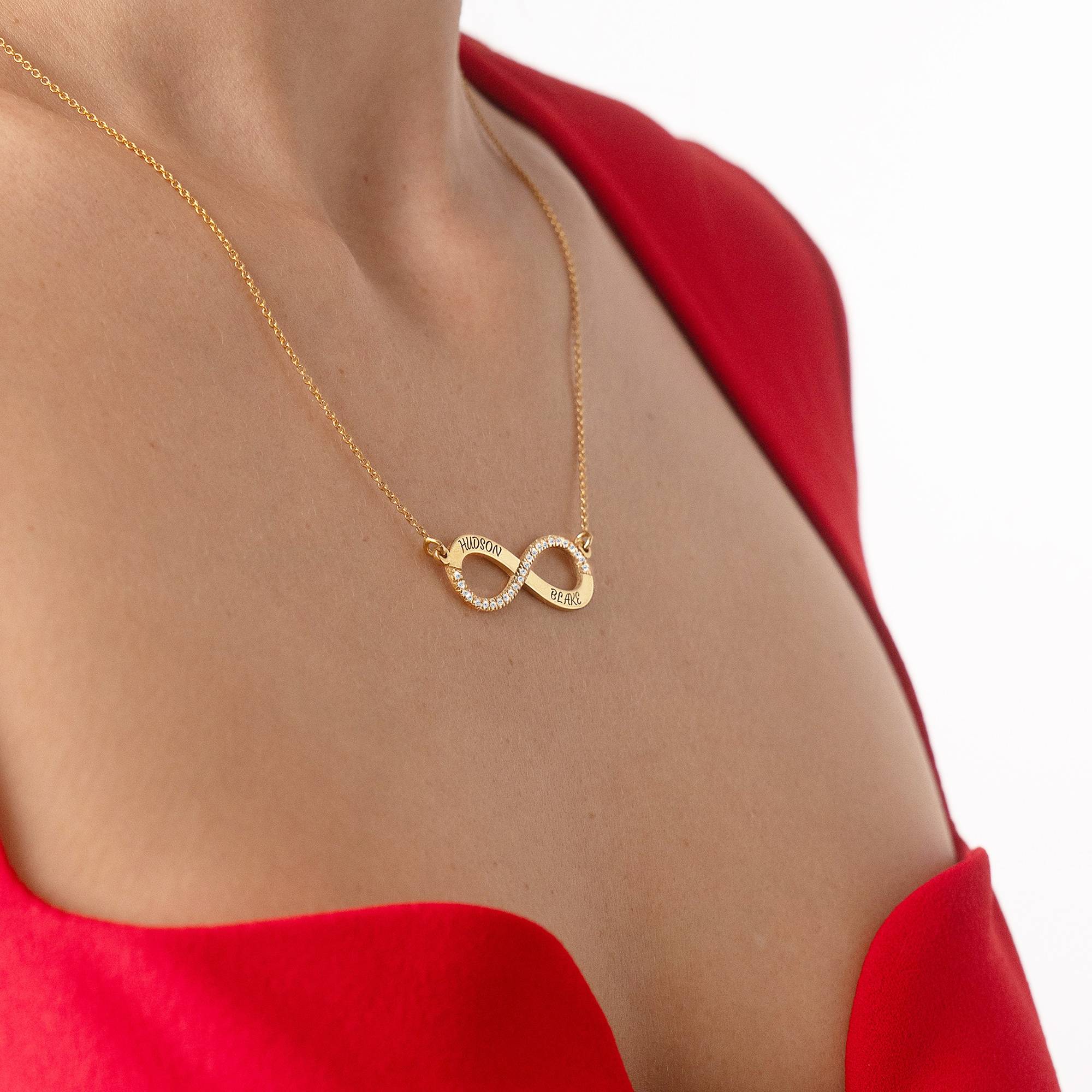 Endless Love Infinity Necklace with 0.23CT Diamonds in 18K Gold Plating-4 product photo
