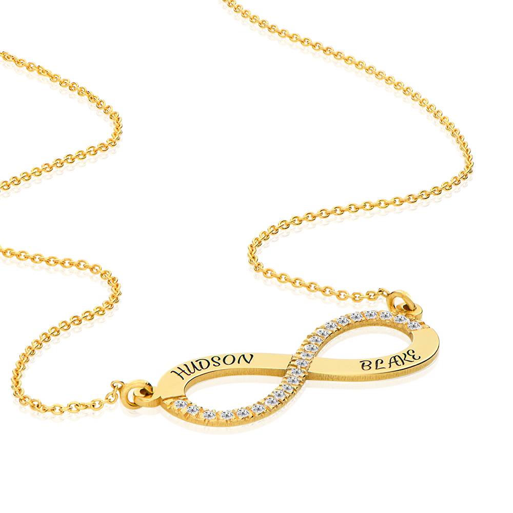 Endless Love Infinity Necklace with 0.23CT Diamonds in 18K Gold Plating-6 product photo