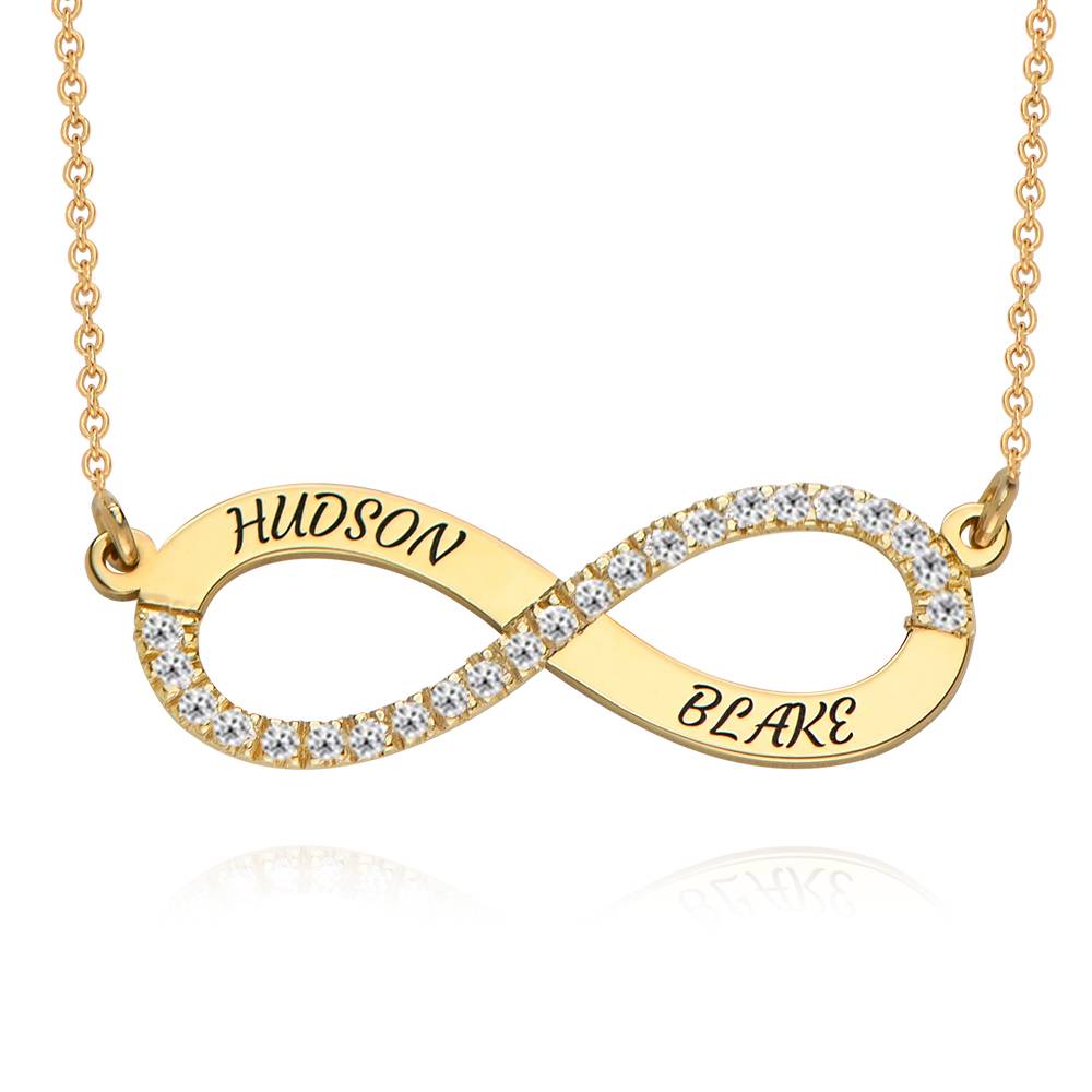 Endless Love Infinity Necklace with 0.23CT Diamonds in 18K Gold Plating product photo