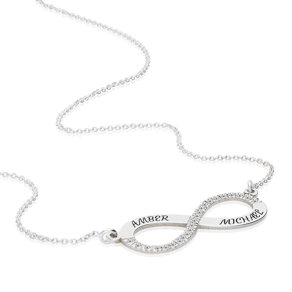 Endless Love Infinity Necklace with 0.23CT Diamonds in Sterling Silver-2 product photo