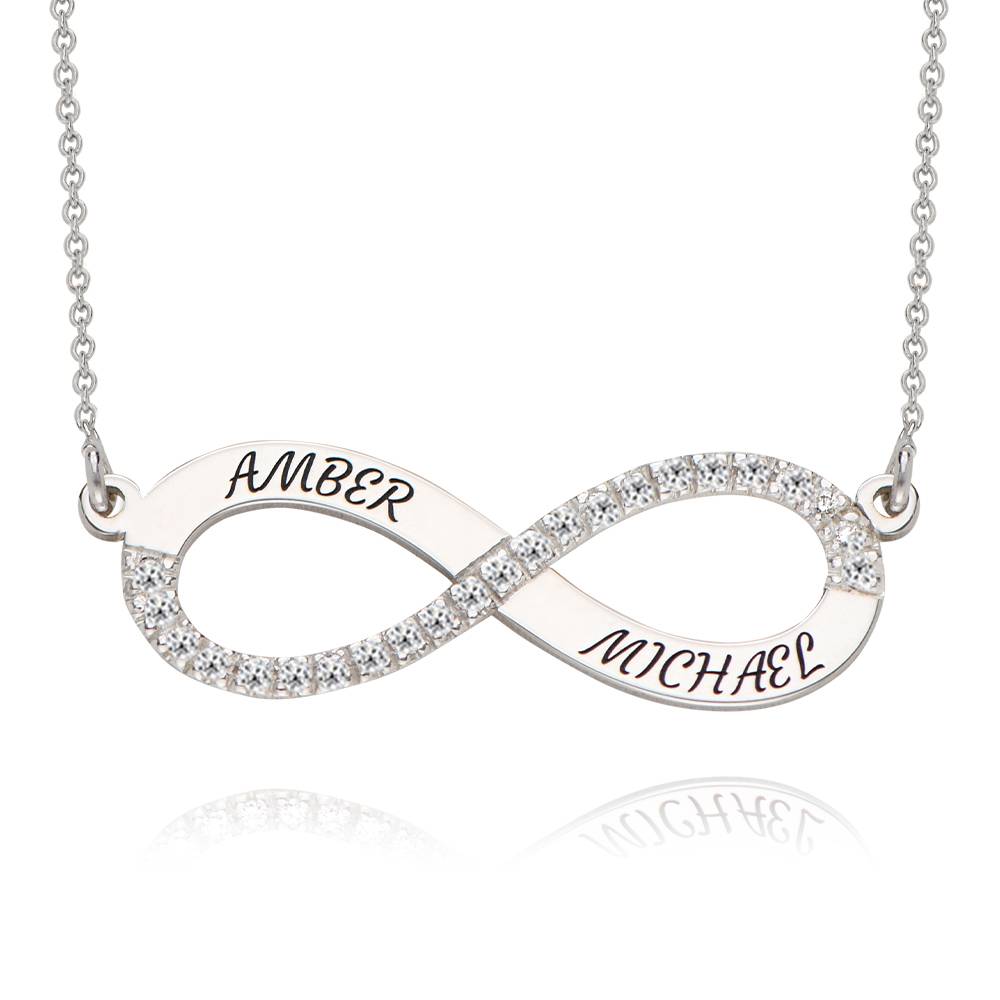Endless Love Infinity Necklace with 0.23CT Diamonds in Sterling Silver-1 product photo