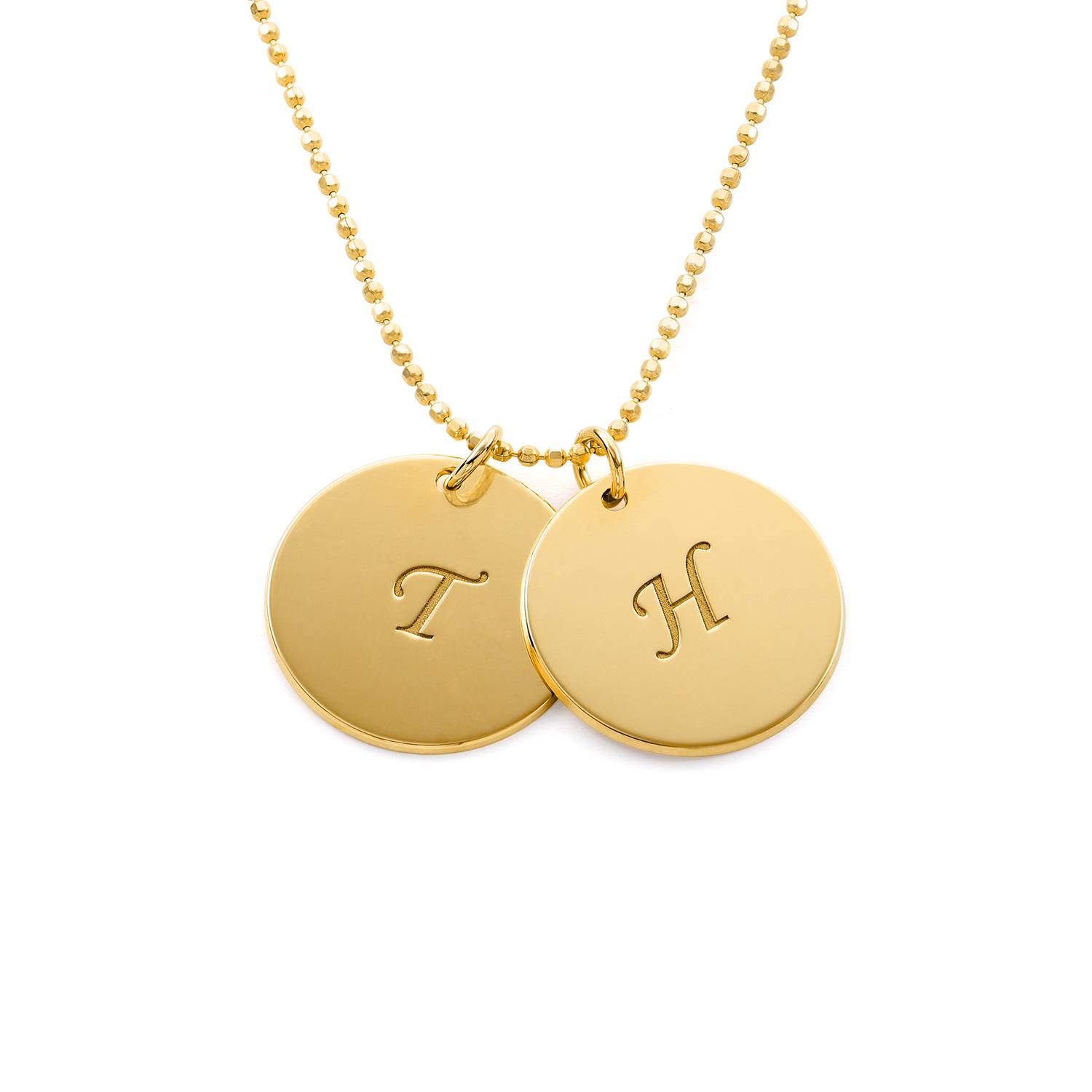 Grandma Necklace with Personalized Initial Discs in Gold Vermeil-2 product photo