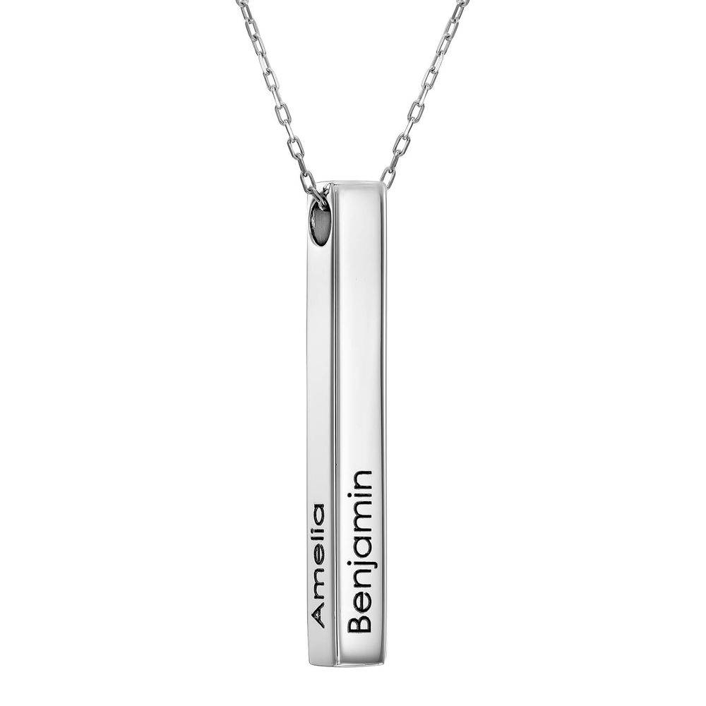 Totem 3D Bar Necklace in 10k White Gold-1 product photo