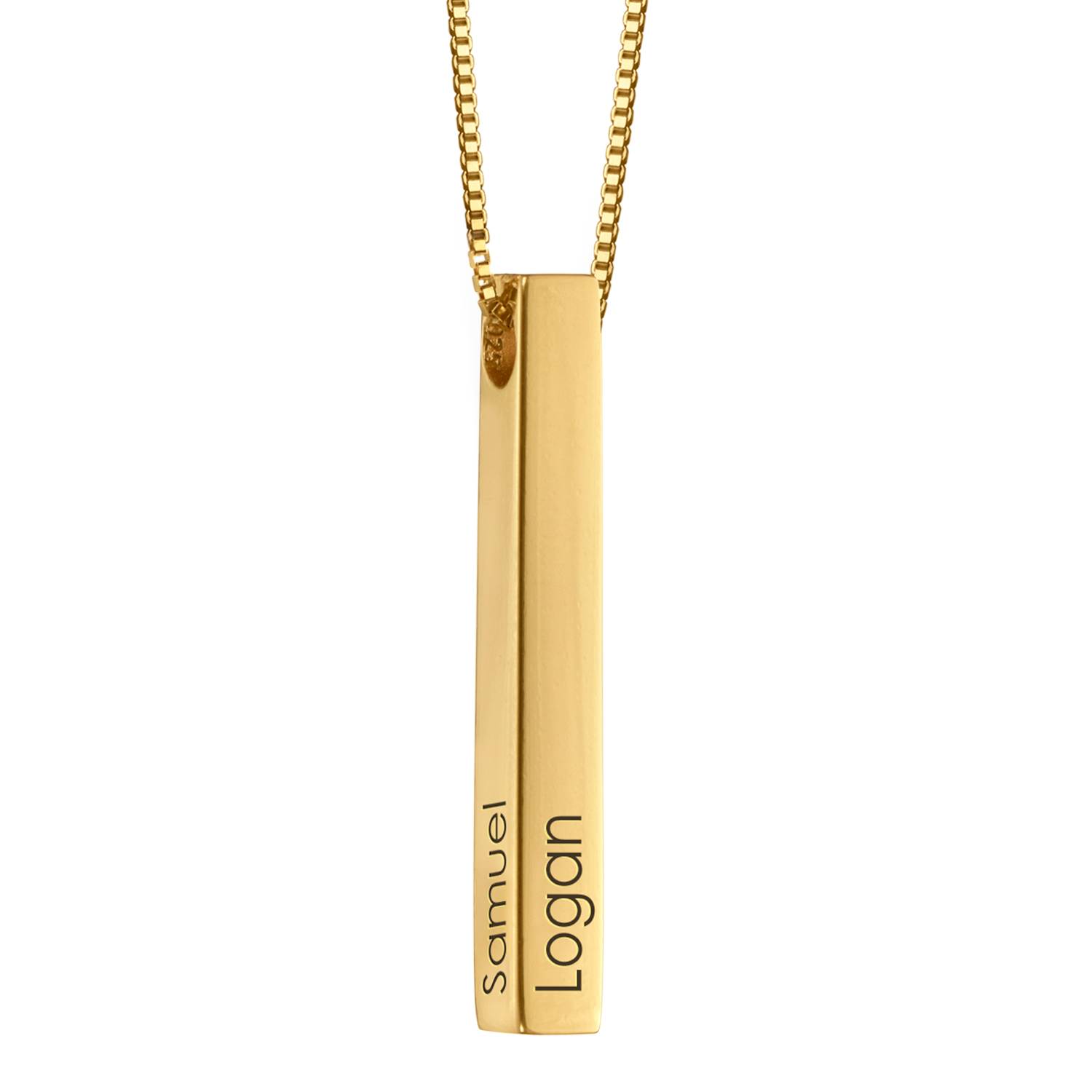 Totem 3D Bar Necklace in 18k Gold Vermeil-2 product photo