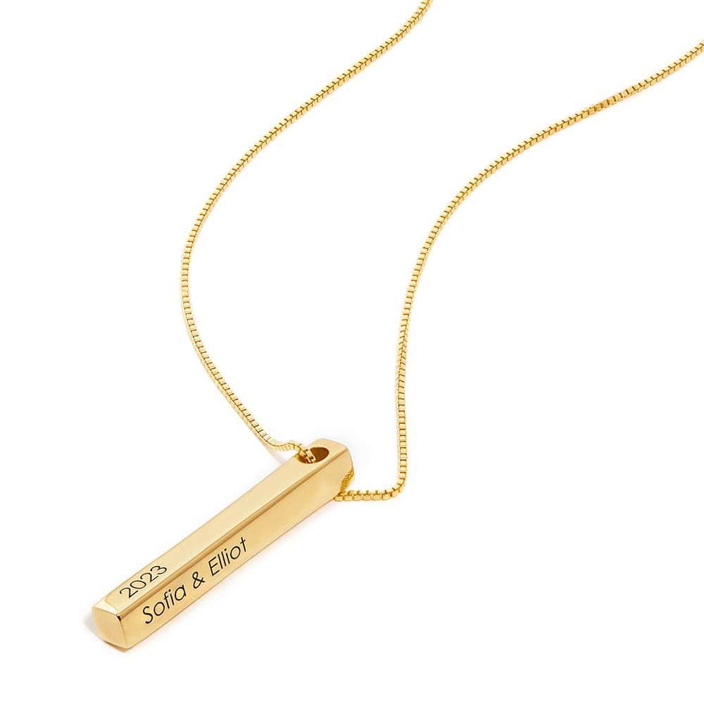 Totem 3D Bar Necklace in 18k Gold Vermeil-5 product photo