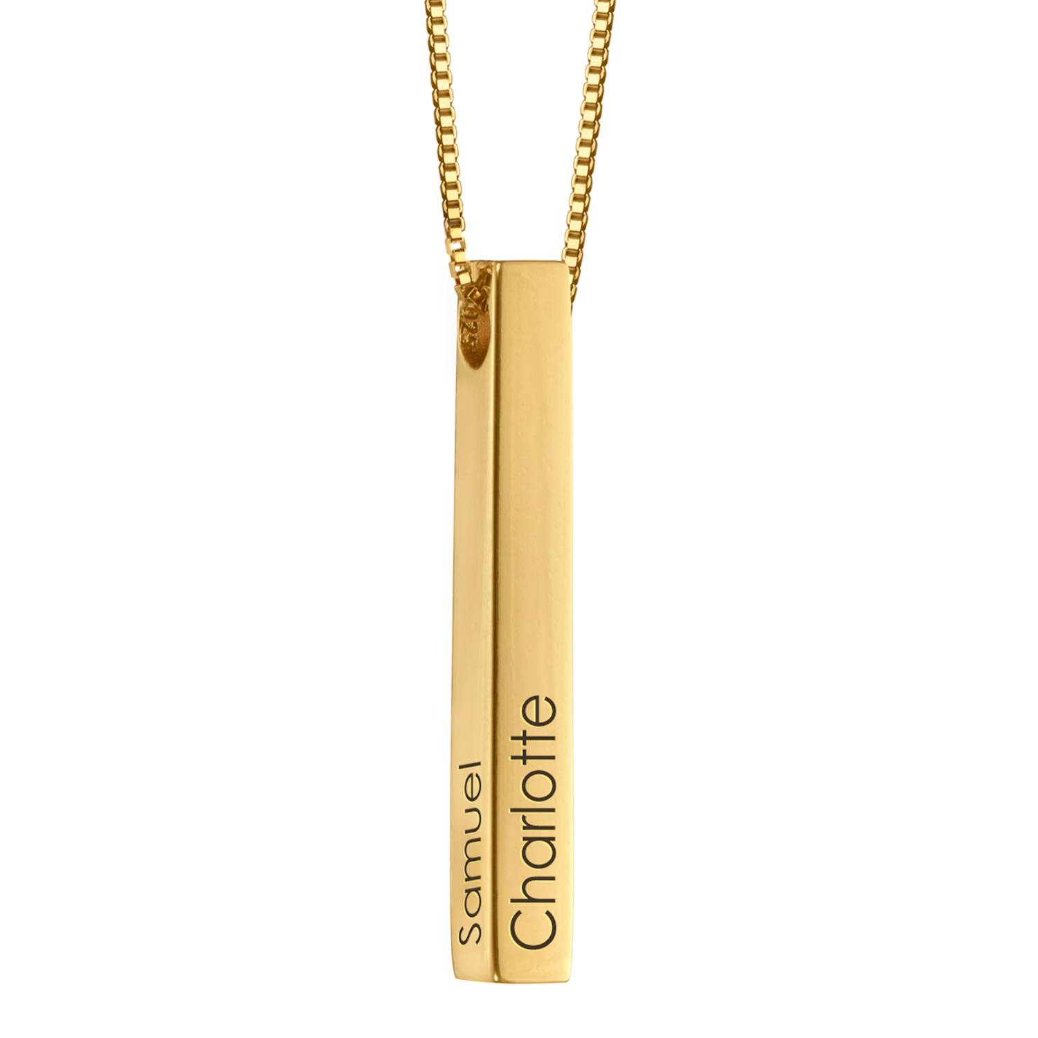 Totem 3D Bar Necklace in 18k Gold Plating-1 product photo