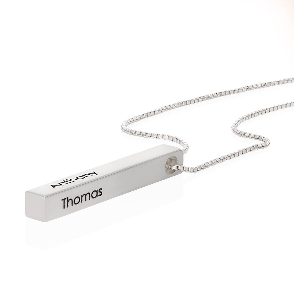 Totem 3D Bar Necklace in Sterling Silver-3 product photo