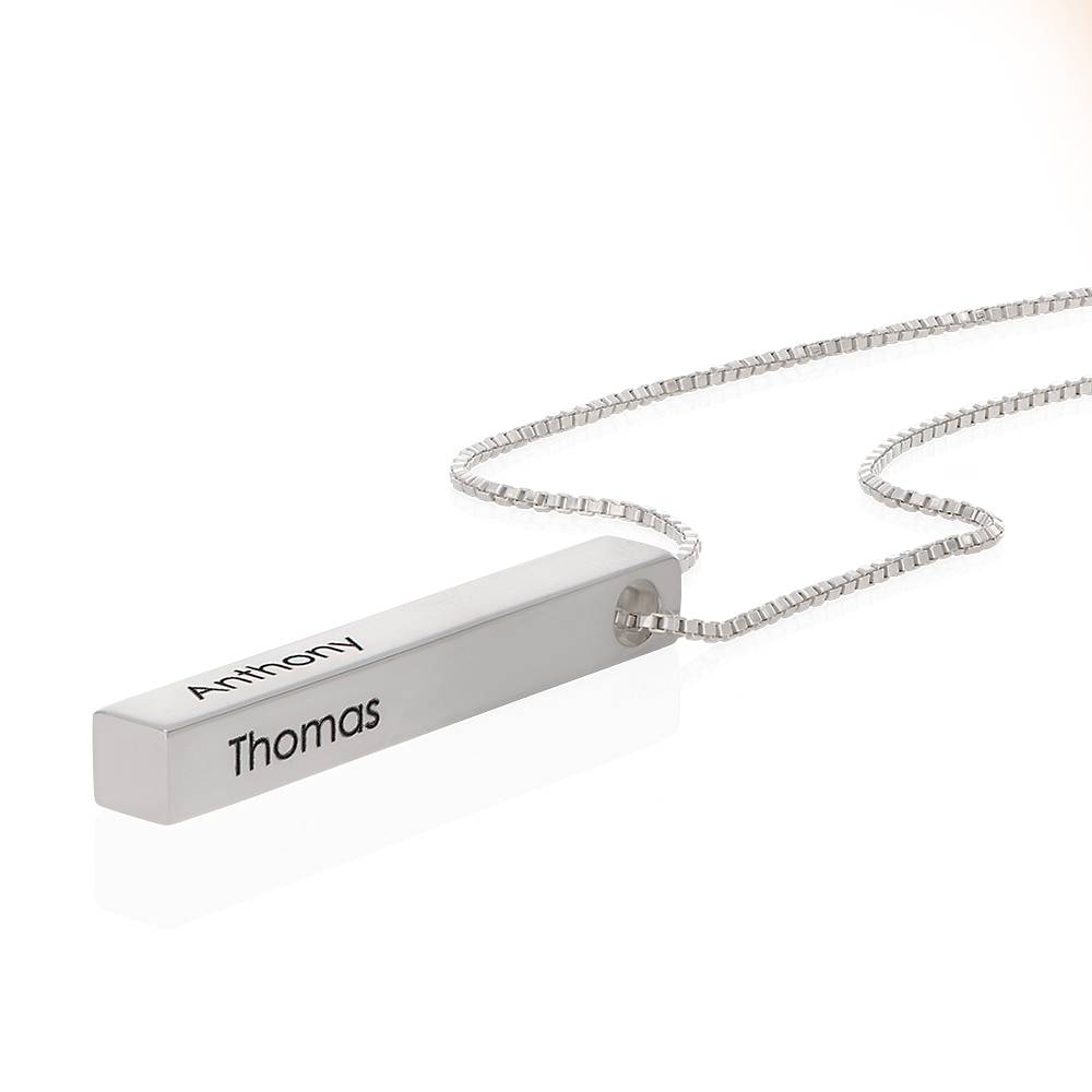 Totem 3D Bar Necklace in Sterling Silver-6 product photo