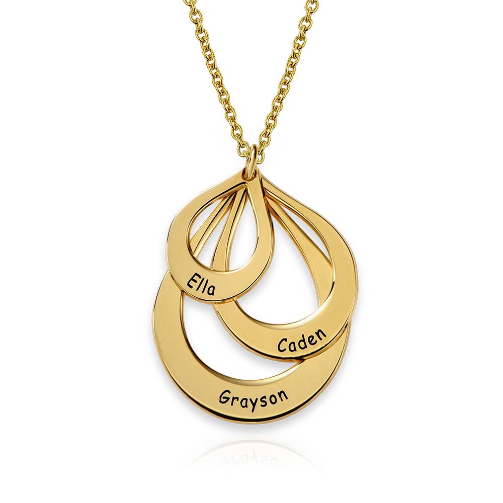 Engraved Family Necklace Drop Shaped in 18k Gold Vermeil-1 product photo