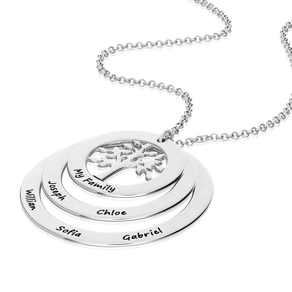 Family Circle Necklace with Hanging Family Tree-4 product photo