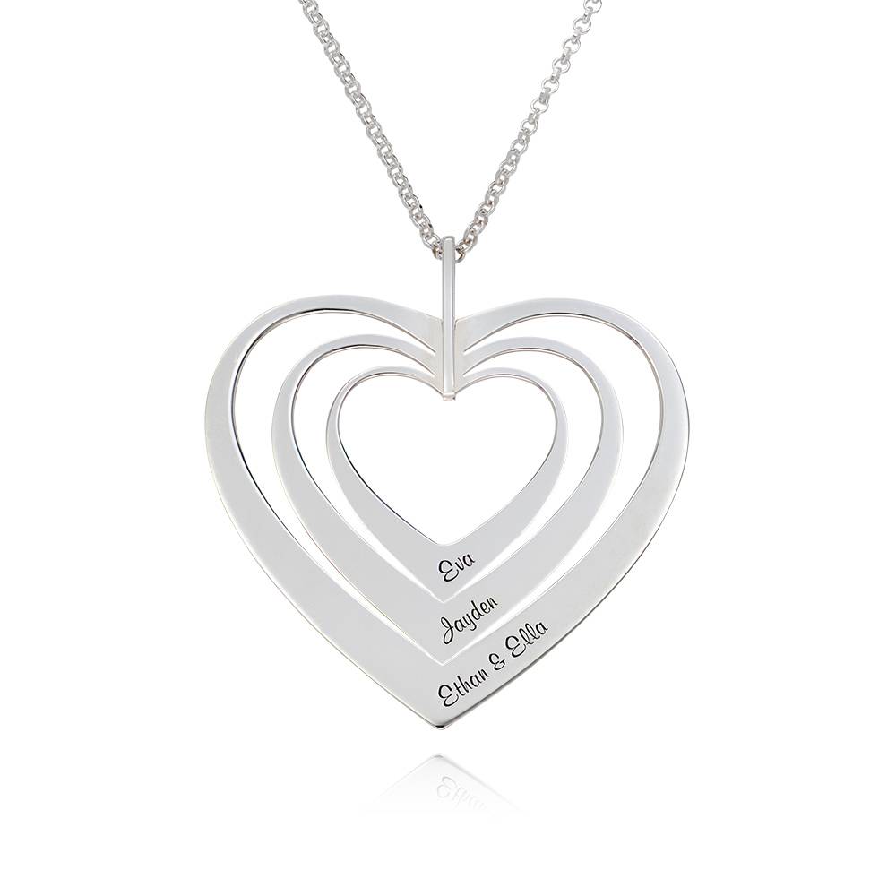 Family Hearts necklace in Sterling Silver-4 product photo