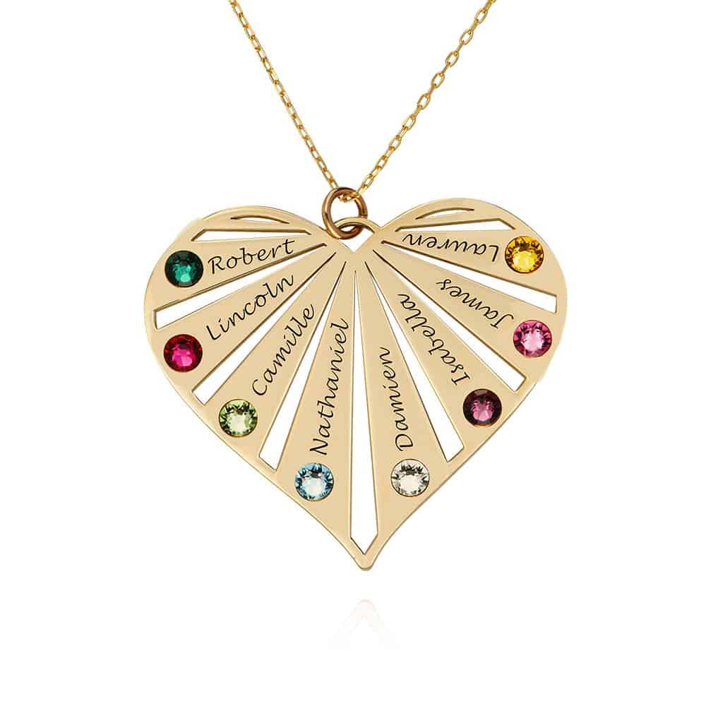 Family Necklace with Birthstones in 10k yellow Gold product photo