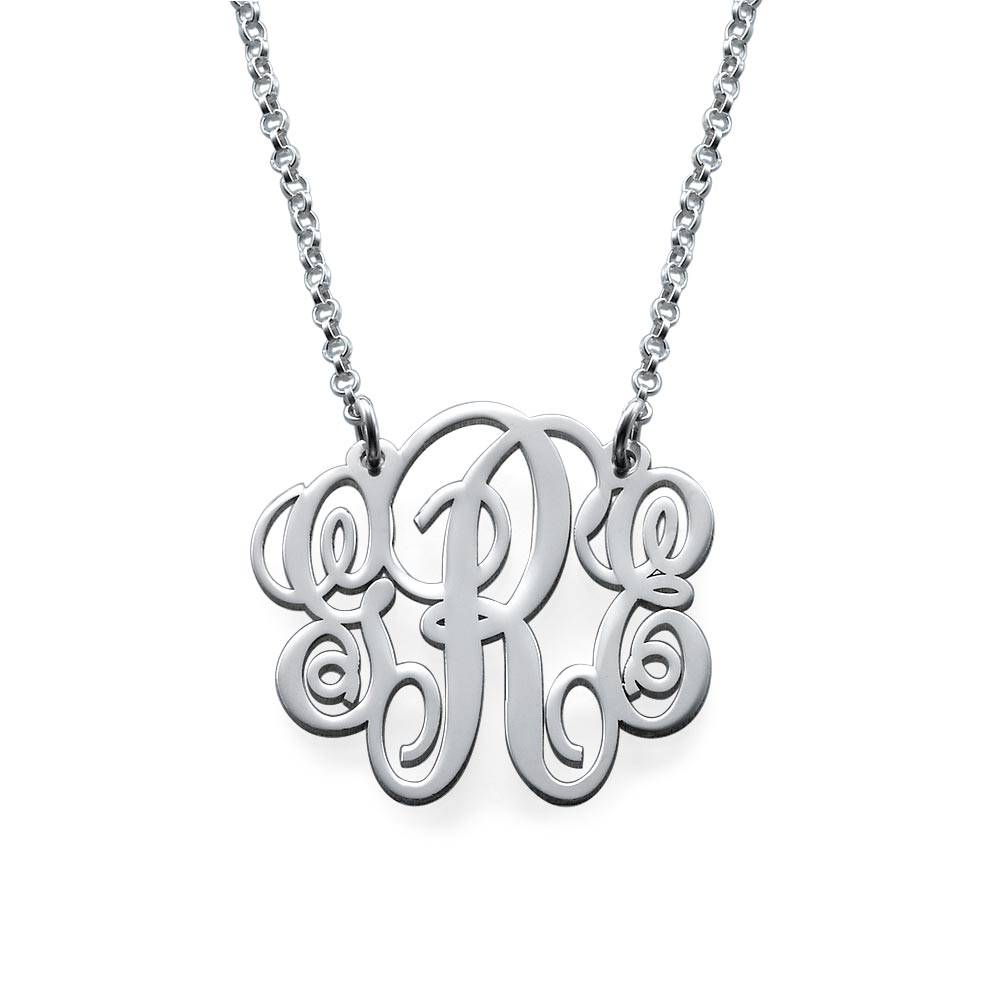 Fancy Sterling Silver Monogram Necklace-1 product photo