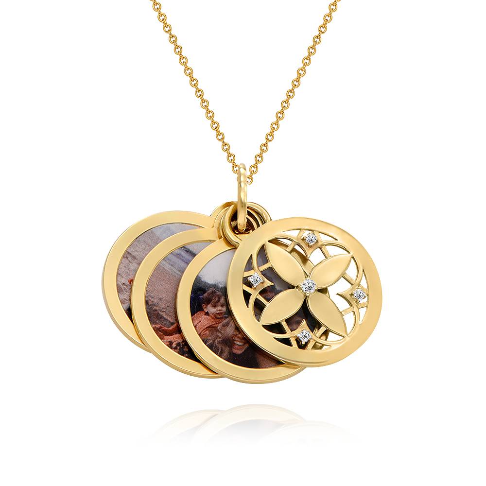 Floret Photo Pendant Necklace in 18k Gold Plating-7 product photo