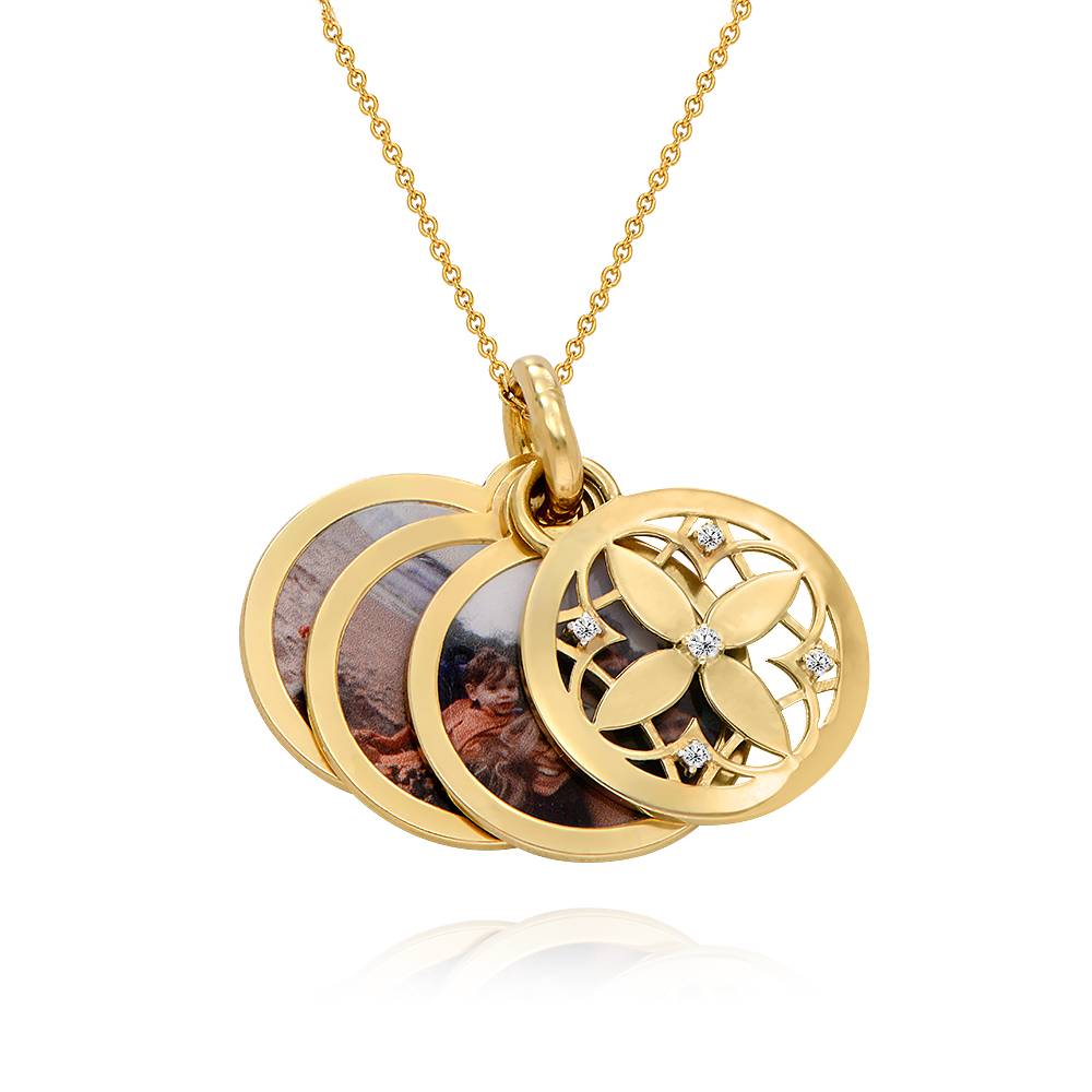 Floret Photo Pendant Necklace in 18k Gold Plating product photo