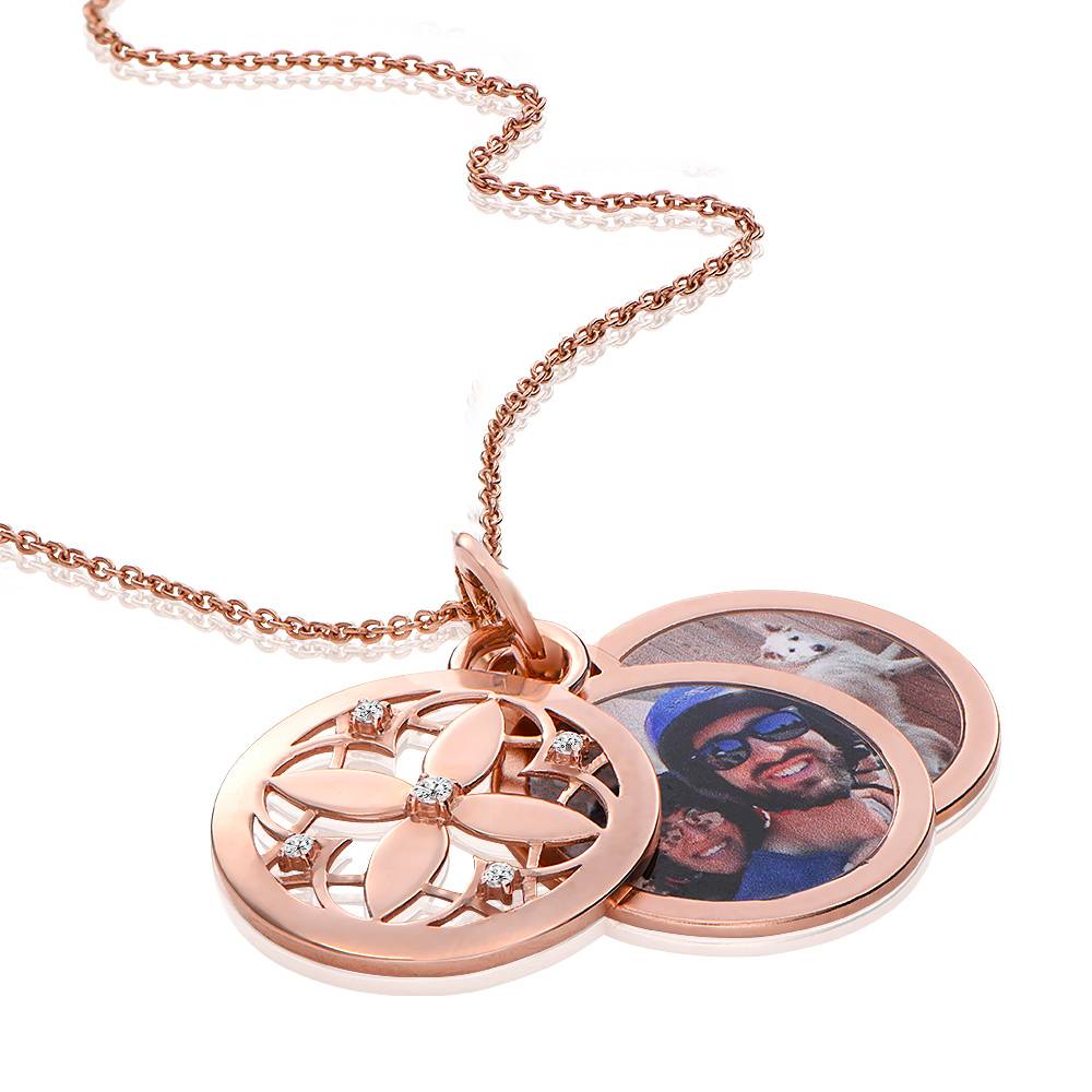 Floret Photo Pendant Necklace in 18k Rose Gold Plating-3 product photo