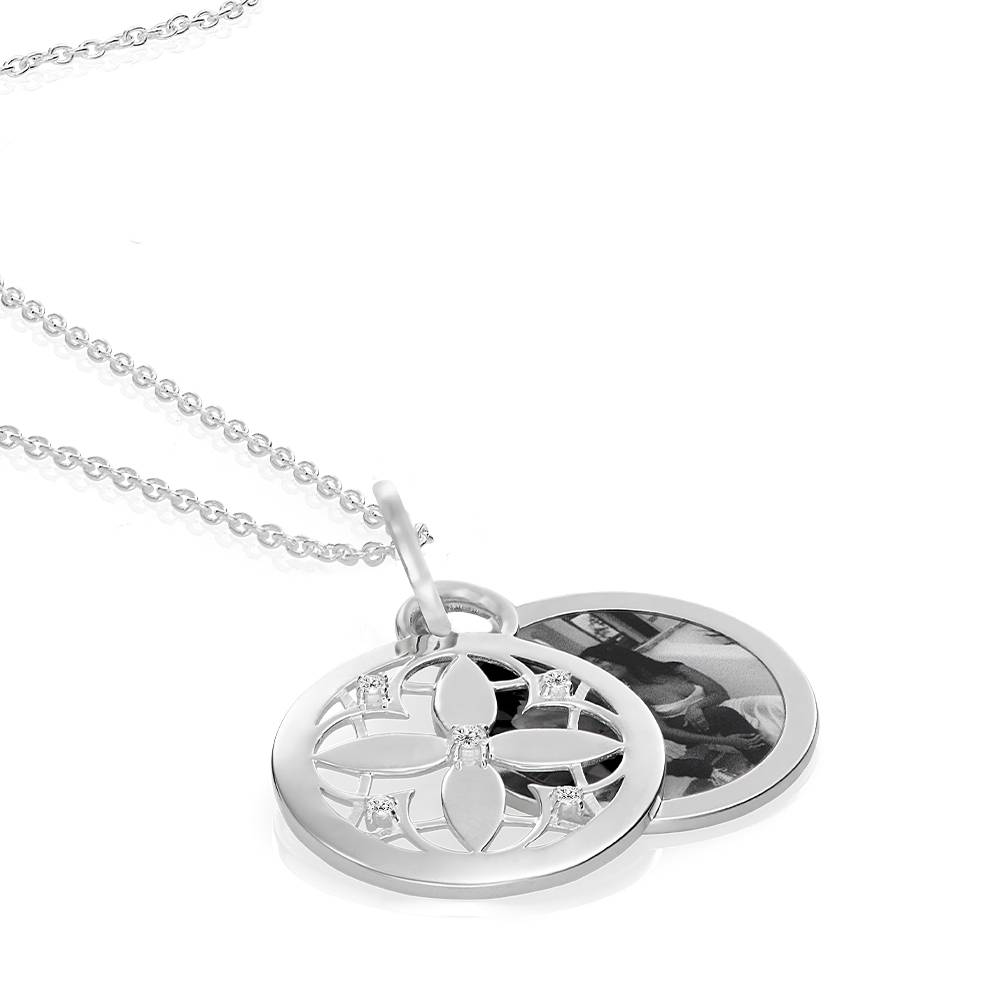 Floret Photo Pendant Necklace in Sterling Silver-2 product photo