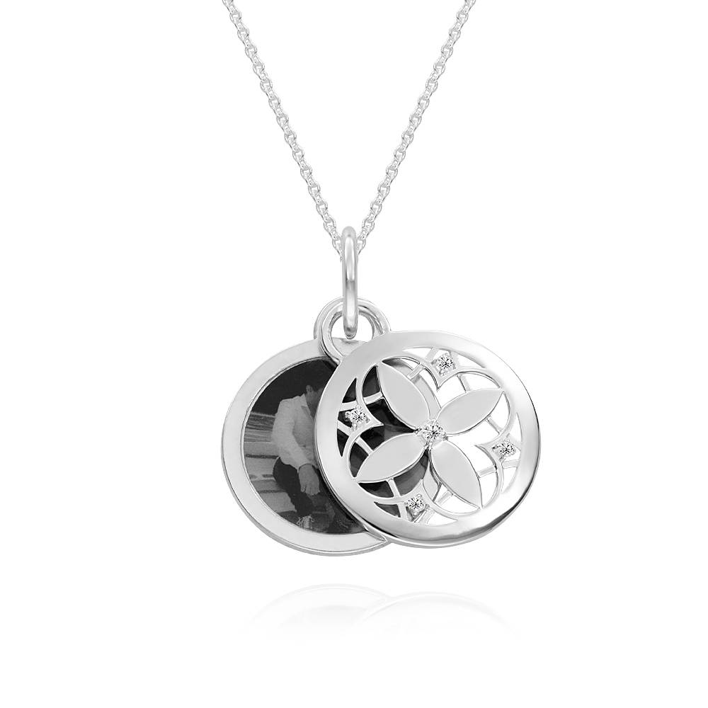 Floret Photo Pendant Necklace in Sterling Silver-3 product photo