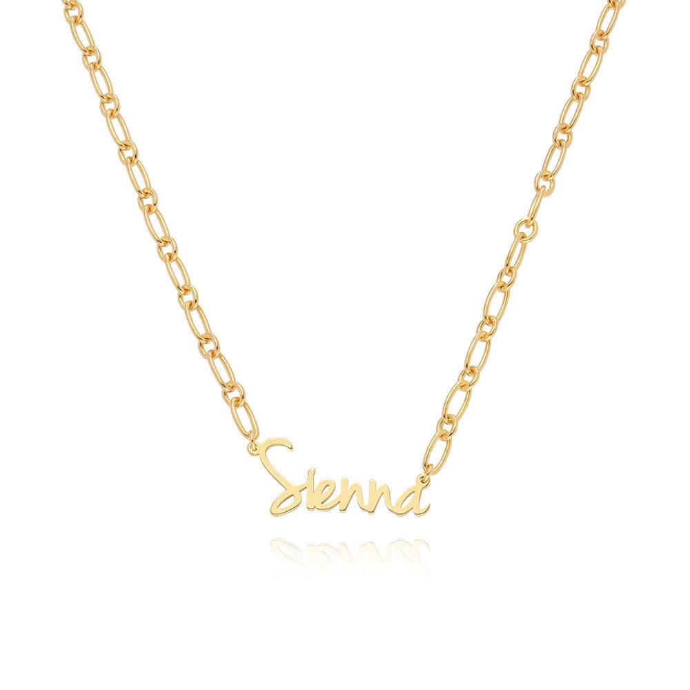 Flow Loop Chain Name Necklace in 18k Gold Plating-3 product photo