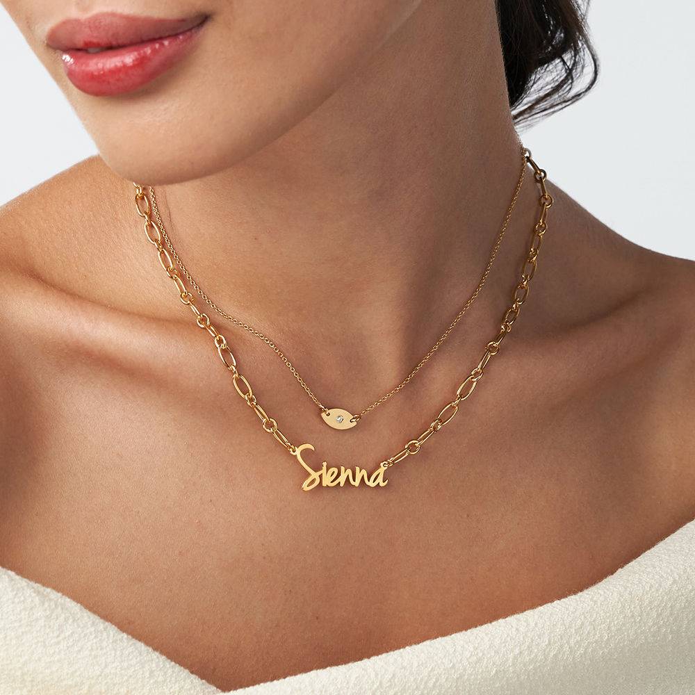 Flow Loop Chain Name Necklace in 18k Gold Plating-5 product photo