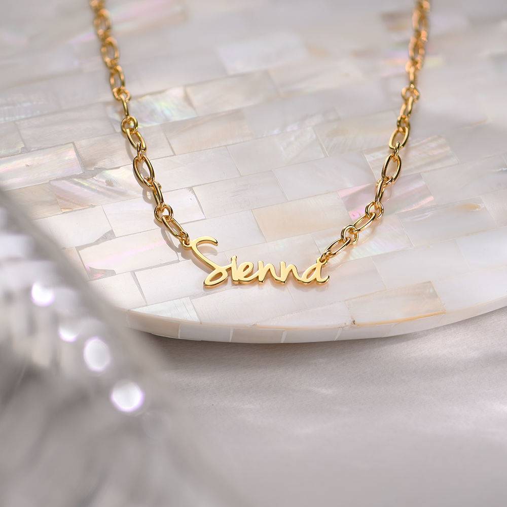 Flow Loop Chain Name Necklace in 18k Vermeil-2 product photo