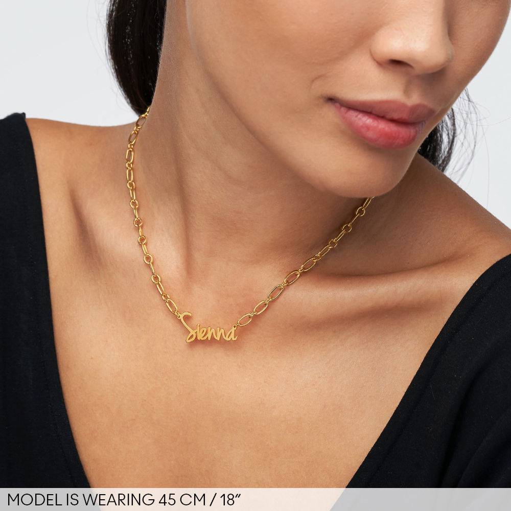 Flow Loop Chain Name Necklace in 18k Vermeil-3 product photo