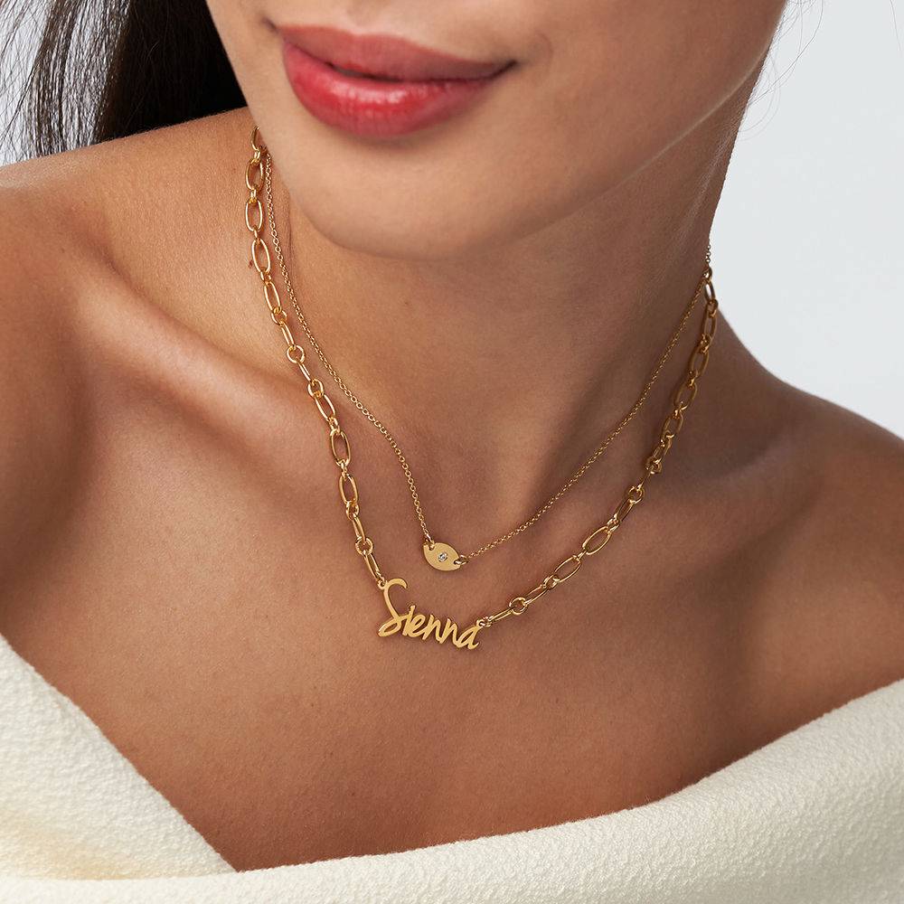 Flow Loop Chain Name Necklace in 18k Vermeil-5 product photo