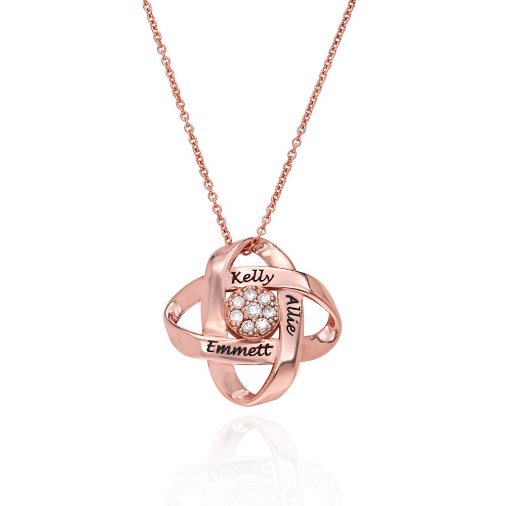 Galaxy Necklace with 0.19CT Diamonds in 18K Rose Gold Plating-5 product photo