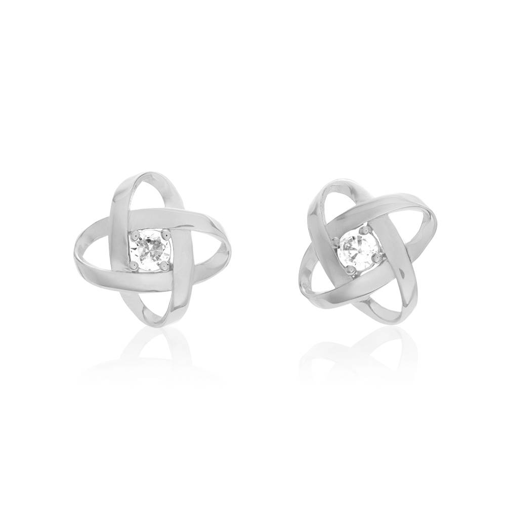 Galaxy Stud Earrings with Cubic Zirconia in Sterling Silver product photo