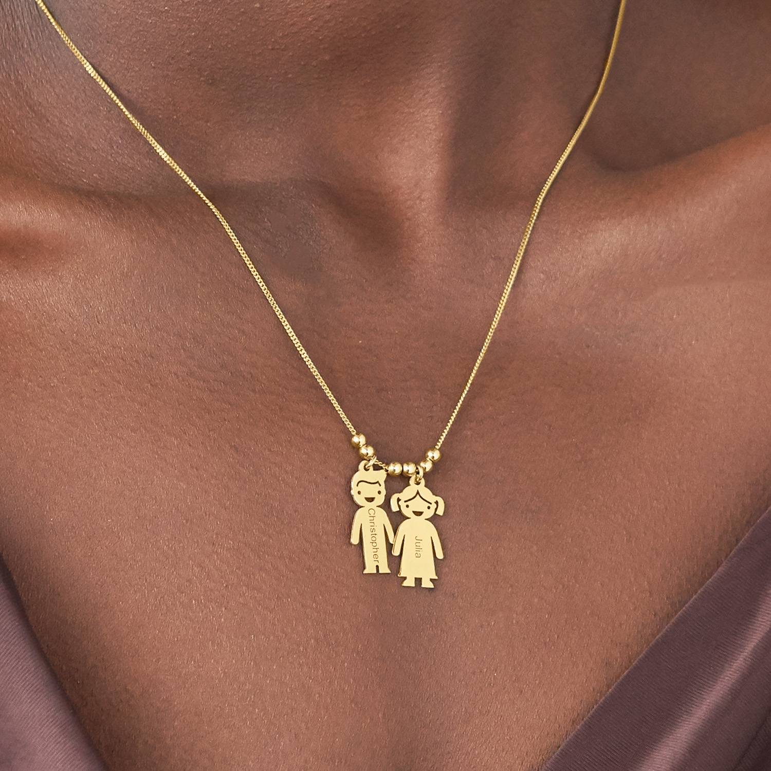 Vermeil Mother's Necklace with Children Charms-1 product photo