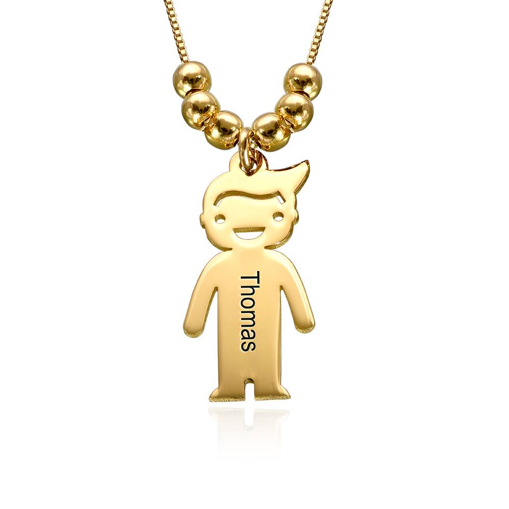 Vermeil Mother's Necklace with Children Charms-6 product photo